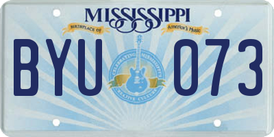 MS license plate BYU073
