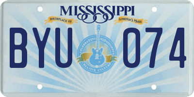 MS license plate BYU074