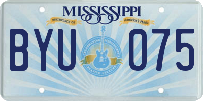 MS license plate BYU075
