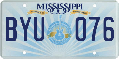 MS license plate BYU076