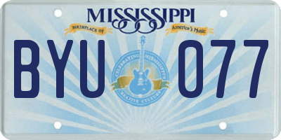 MS license plate BYU077
