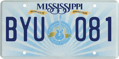MS license plate BYU081