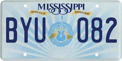 MS license plate BYU082