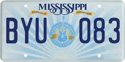 MS license plate BYU083