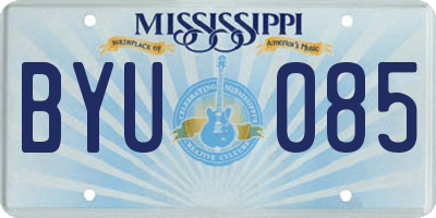 MS license plate BYU085