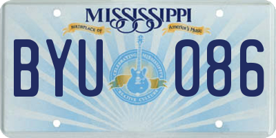 MS license plate BYU086