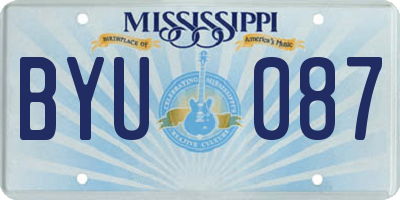 MS license plate BYU087