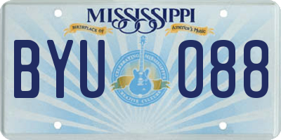 MS license plate BYU088