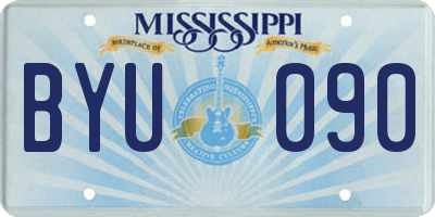 MS license plate BYU090