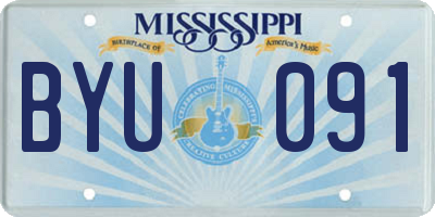 MS license plate BYU091