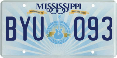 MS license plate BYU093