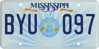 MS license plate BYU097