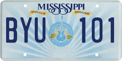 MS license plate BYU101