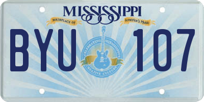 MS license plate BYU107