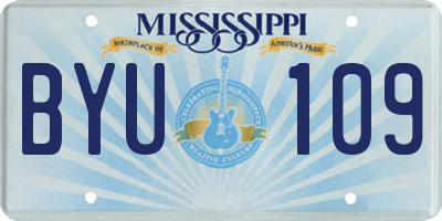 MS license plate BYU109