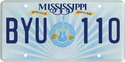 MS license plate BYU110