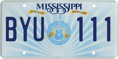 MS license plate BYU111