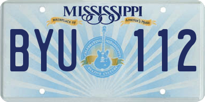 MS license plate BYU112