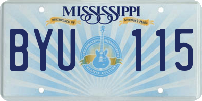 MS license plate BYU115