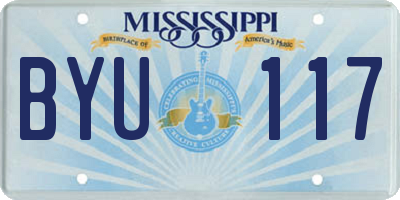 MS license plate BYU117