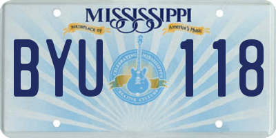 MS license plate BYU118