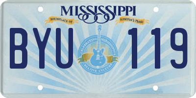 MS license plate BYU119