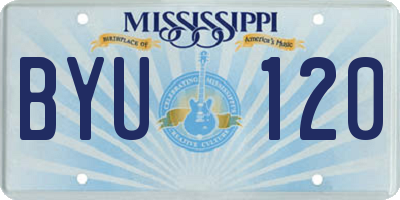 MS license plate BYU120