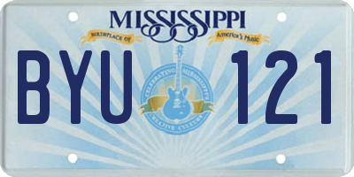 MS license plate BYU121