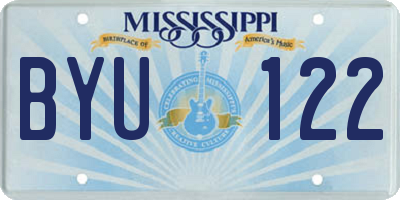 MS license plate BYU122