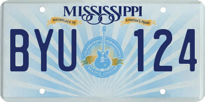 MS license plate BYU124