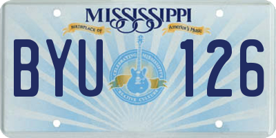 MS license plate BYU126