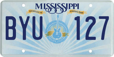 MS license plate BYU127