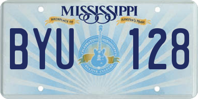 MS license plate BYU128