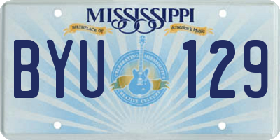 MS license plate BYU129