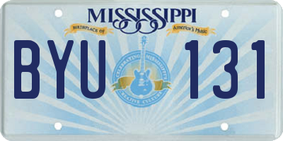 MS license plate BYU131