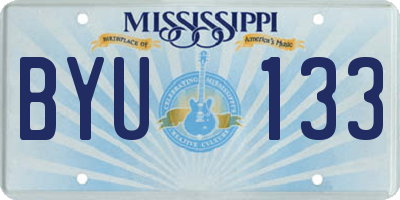 MS license plate BYU133