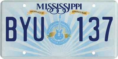 MS license plate BYU137