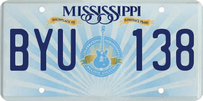 MS license plate BYU138