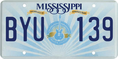 MS license plate BYU139