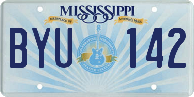 MS license plate BYU142