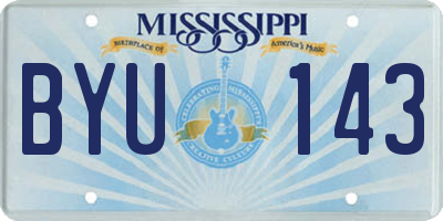 MS license plate BYU143