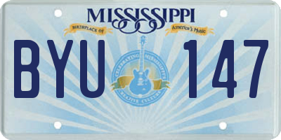 MS license plate BYU147