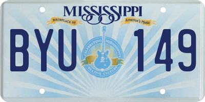 MS license plate BYU149