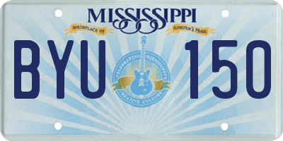 MS license plate BYU150