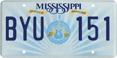 MS license plate BYU151