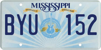 MS license plate BYU152