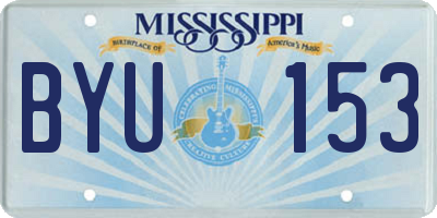 MS license plate BYU153