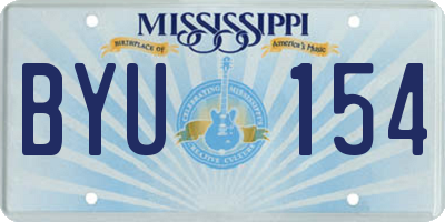MS license plate BYU154