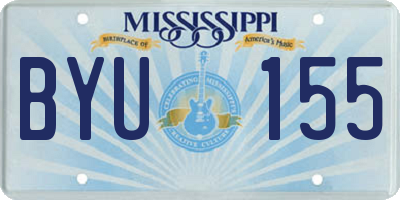 MS license plate BYU155