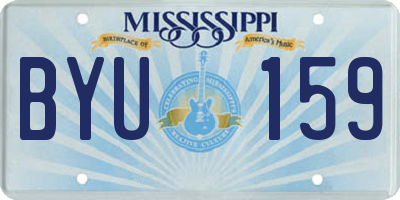 MS license plate BYU159